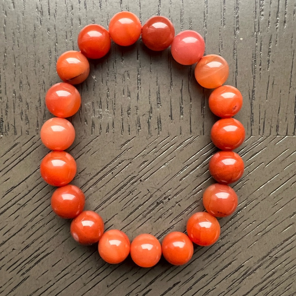 Carnelian bracelet 10mm SIZE 6.5’ - Picture 2 of 7